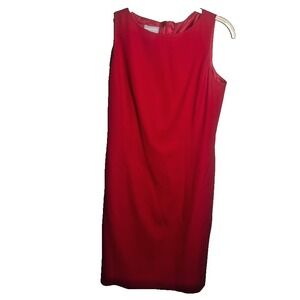 Liz Claiborne Vintage 90's Women's Size 8 Red Solid  Dress Classic Holidays